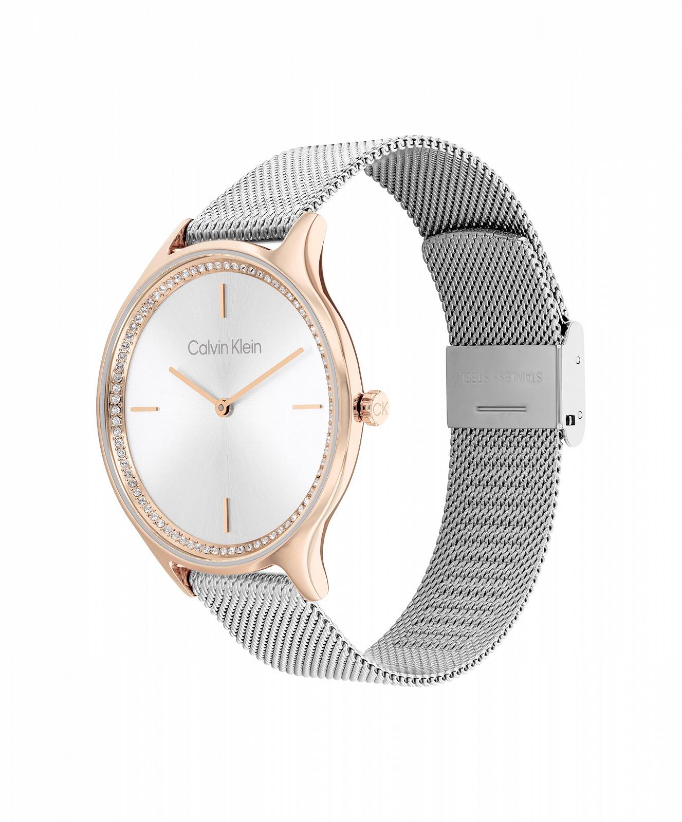 Жіночий годинник Calvin Klein Timeless Collection Кварцовий механізм Двострілочний Годинник Ремінець з нержавіючої сталі Сріблястий, фото №2