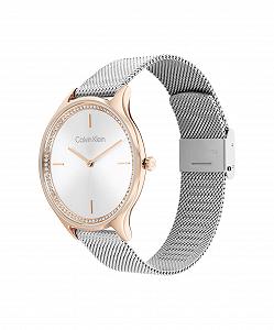 Жіночий годинник Calvin Klein Timeless Collection Кварцовий механізм Двострілочний Годинник Ремінець з нержавіючої сталі Сріблястий synthetic.ua - Фото 1