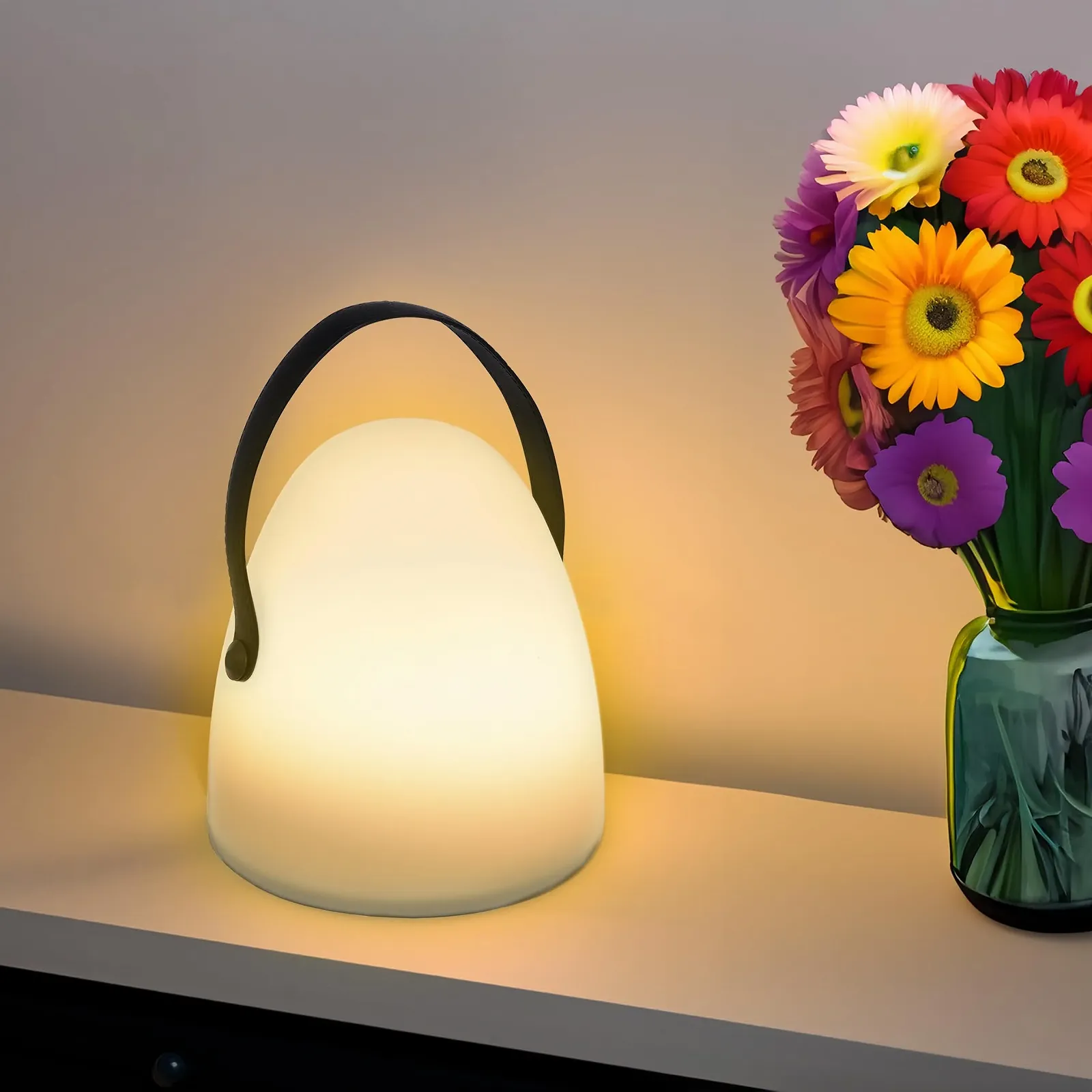 Настільна лампа Spetebo LED 23 x 21 см тепла біла з ручкою, фото №4