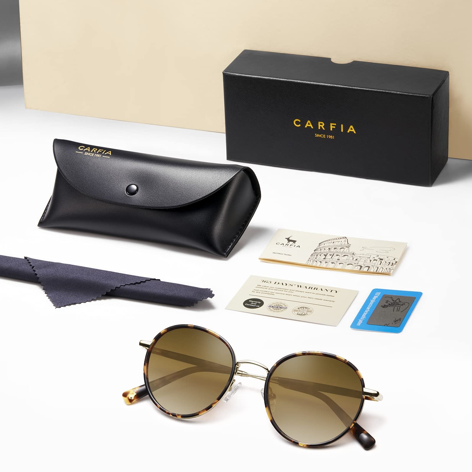 Поляризованные солнцезащитные очки Carfia для женщин, круглые ретро очки UV400, для отдыха, вождения, гольфа, фото №4