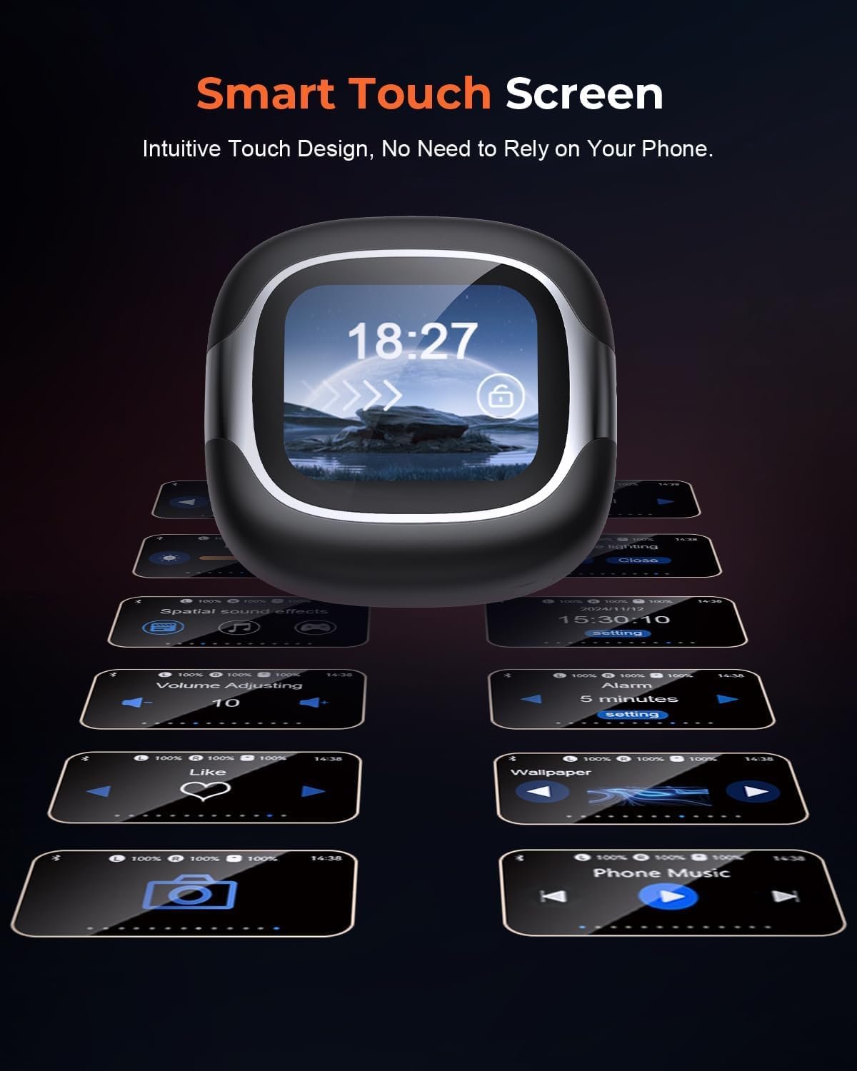 Навушники-перекладачі AI з сенсорним LCD-екраном, з підтримкою 150 мов, фото №4