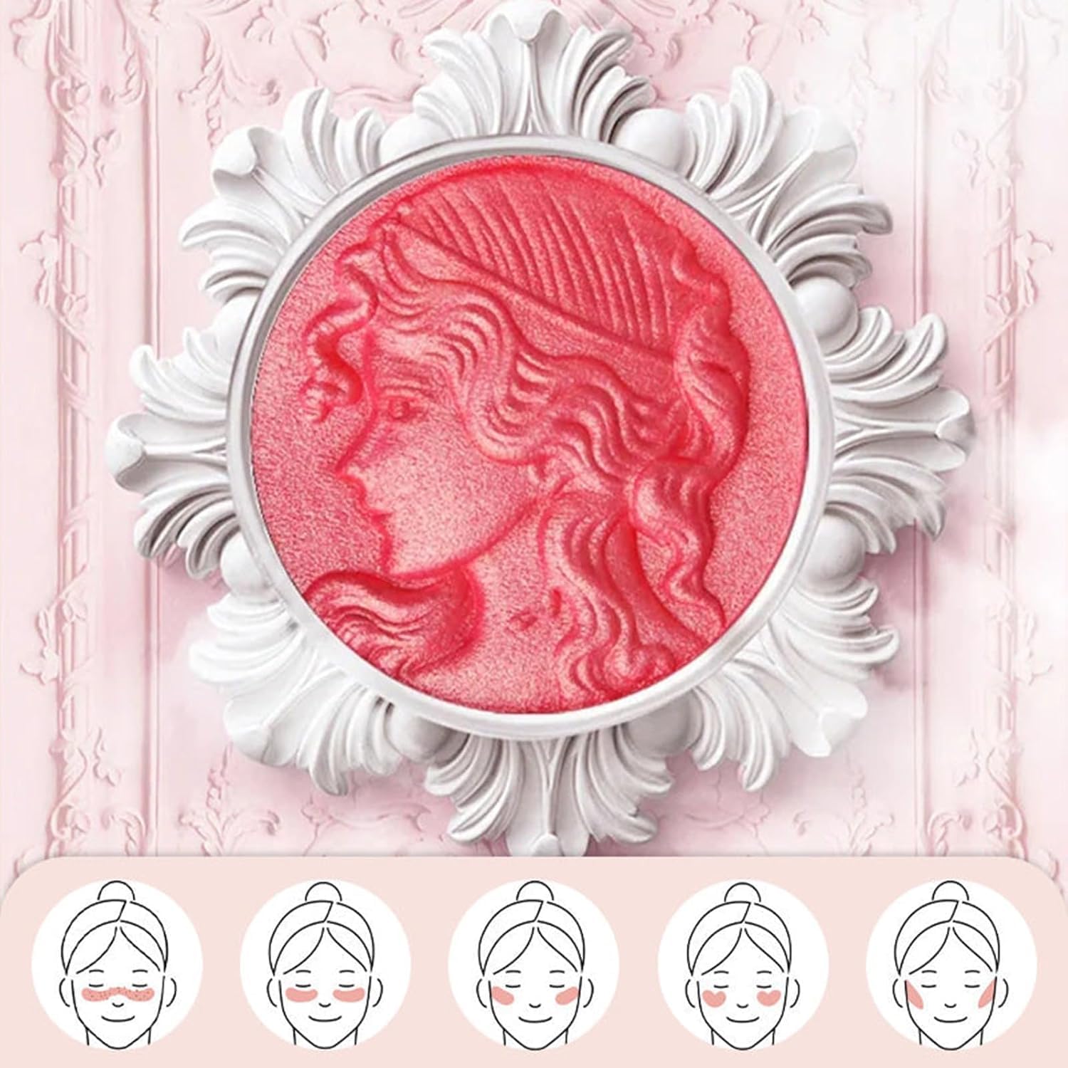 Палітра рум'ян LXCJZY Embossed Smooth Powder для щік Апельсин 2 шт., фото №7