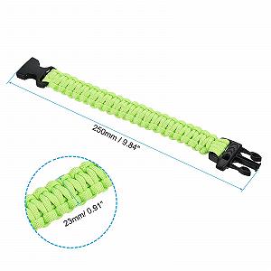 Браслет Paracord Survival PATIKIL Плетений з пластиковою пряжкою Світло-зелений synthetic.ua - Фото 1