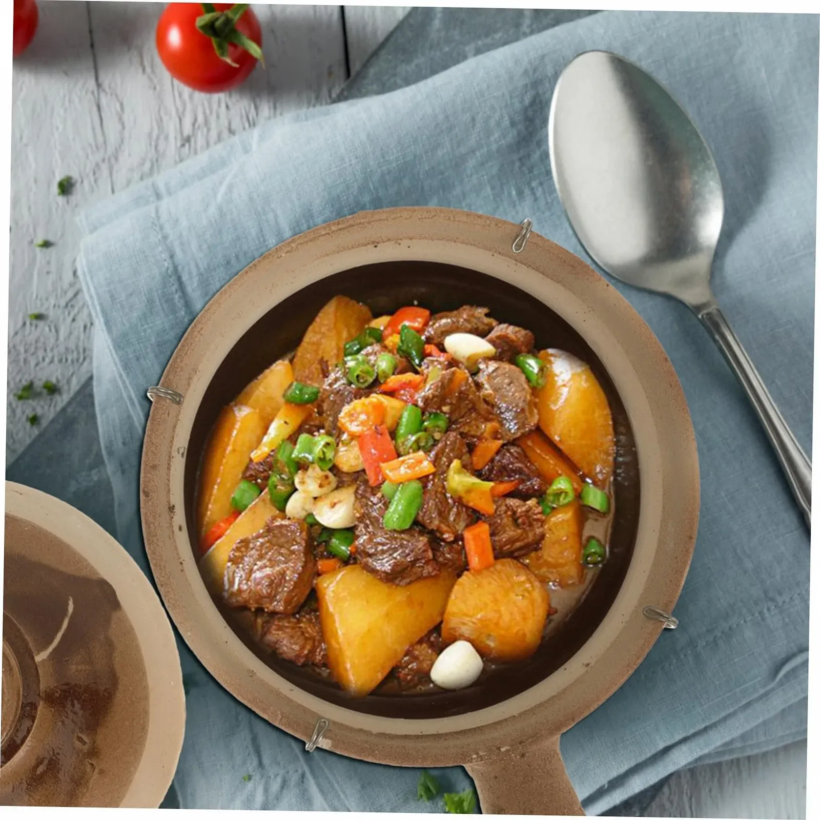 Кастрюля Stone Pot Керамическая с ручкой Термостойкая для супа и риса, фото №2