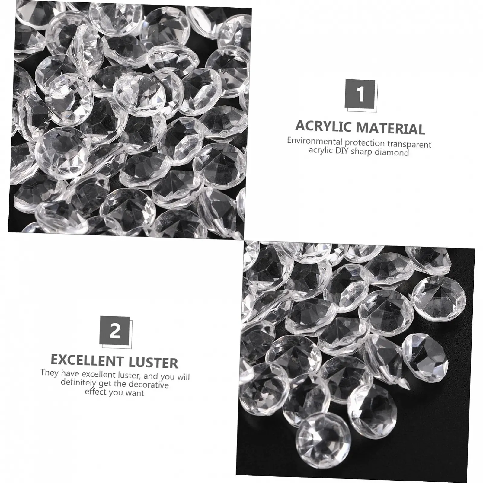 Стразы Акриловые Operitacx 500 штук Прозрачный, фото №4