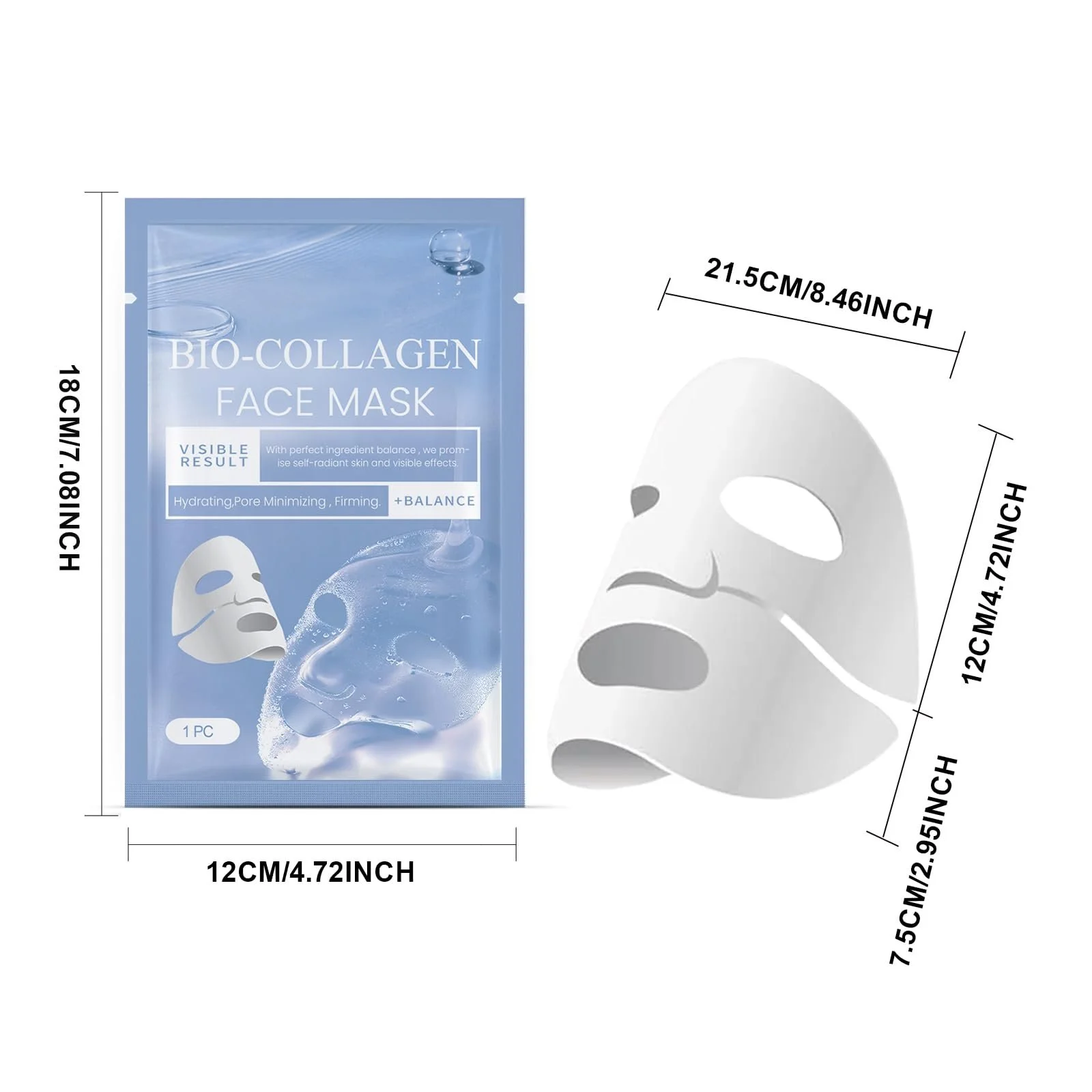 Органическая маска для лица с коллагеном Увлажняющая, против морщин и уменьшения мелких морщин, фото №7