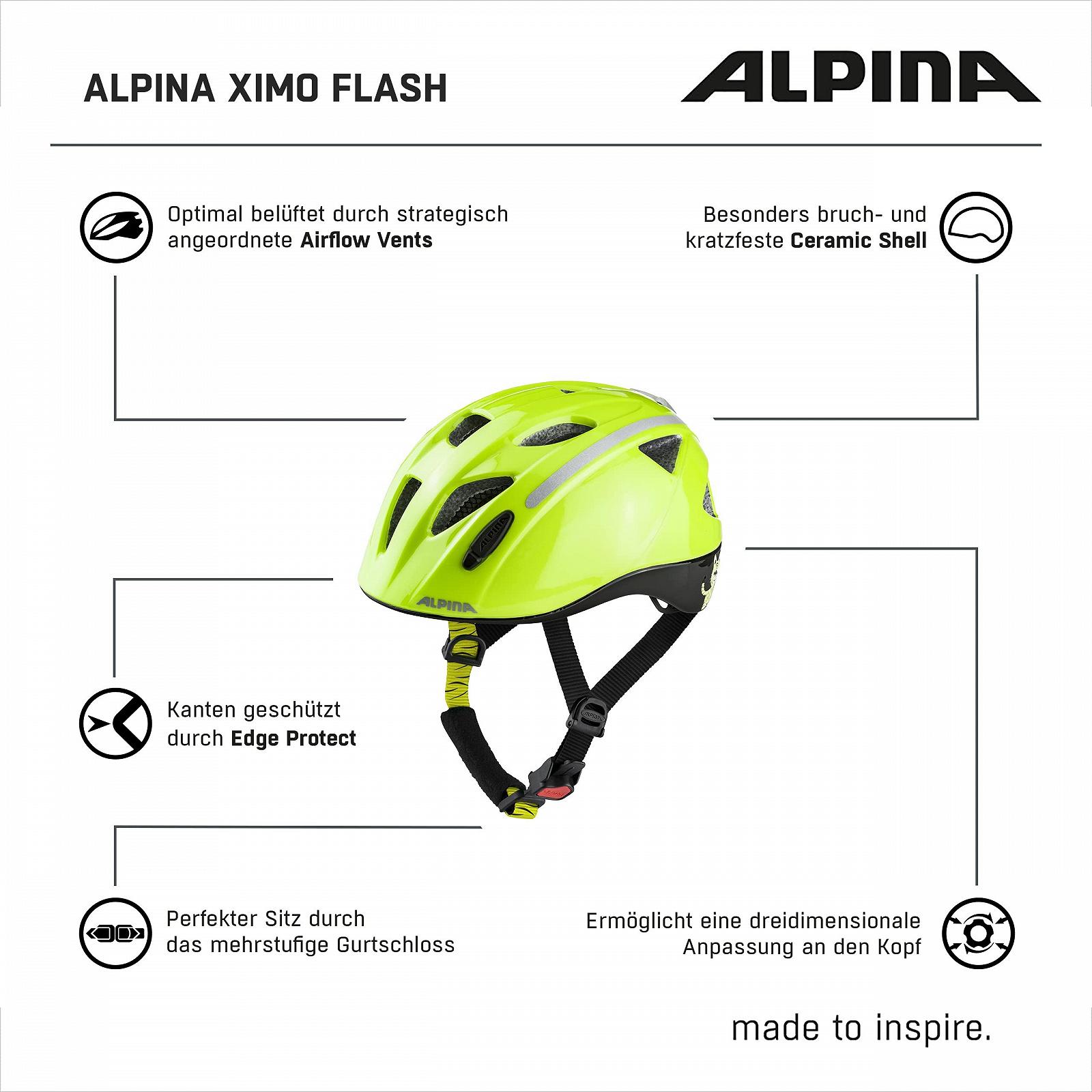 Шлем Велосипедный ALPINA XIMO Flash Легкий, Безопасный, Ударопрочный, со Светодиодной Подсветкой, Детский, фото №6
