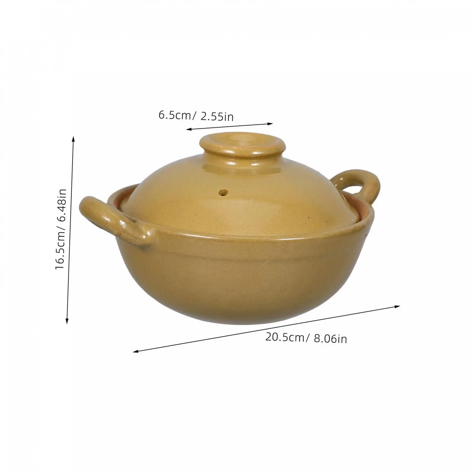 Кастрюля для тушения VALICLUD Керамическая с крышкой 500 мл Термостойкая Черная, фото №2