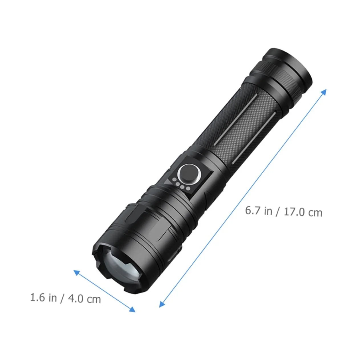 Телескопічний ліхтар Tofficu LED Алюмінієвий сплав Чорний, фото №6