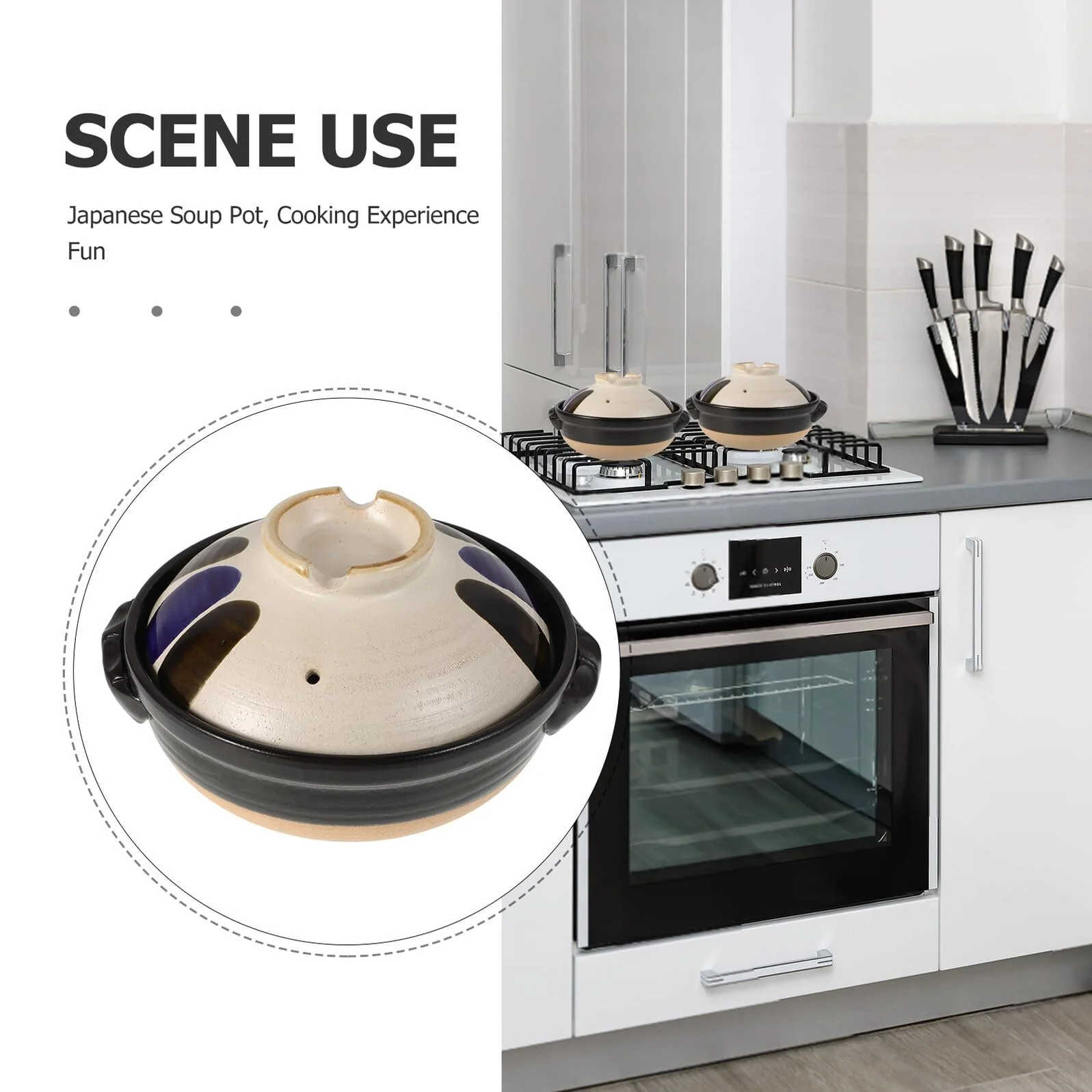 Каструля керамічна Ipetboom Japanese Кераміка з грубої пористої глини термостійка для супів та рису, фото №3