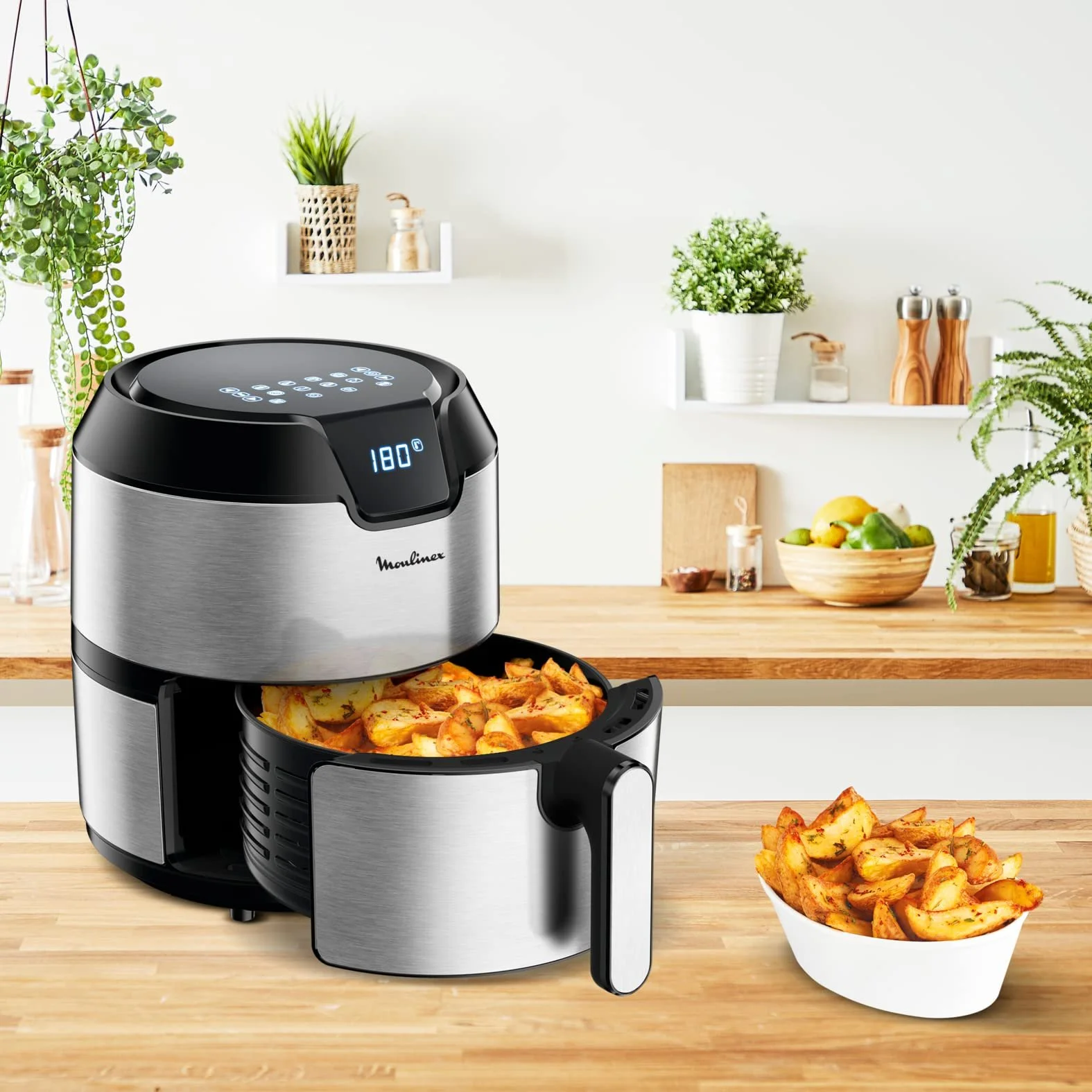 Мультипіч Moulinex Easy Fry Deluxe EZ401D цифрова сенсорний екран 8 програм 4 л, фото №2 Мультипіч Moulinex Easy Fry Deluxe EZ401D цифрова сенсорний екран 8 програм 4 л, фото №2