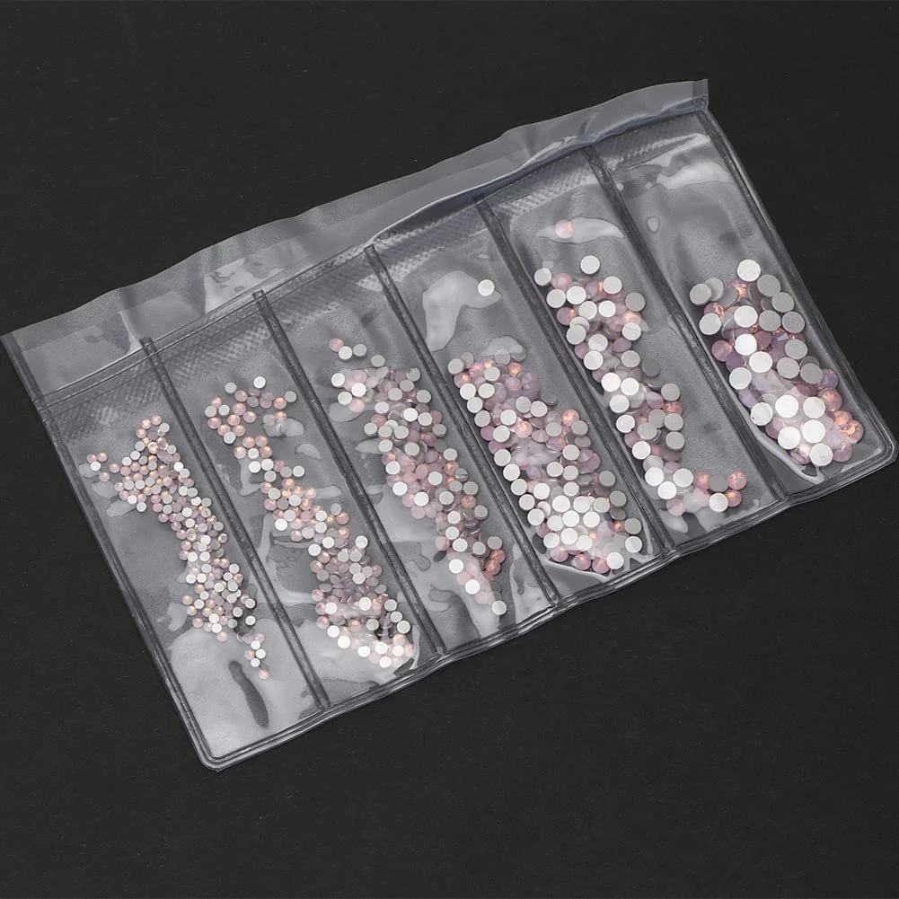 Набір кришталевих скляних стразів для декору, кольоровий DIY високоякісний матеріал пакунок матеріалів для рукоділля для костюмів, виготовлення телефонів Колір рожевого протеїну, фото №2