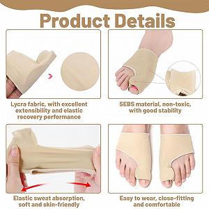 Шкарпетки Hallux Valgus 2 пари, бандаж для корекції Hallux Valgus з подушечками synthetic.ua - Фото 1