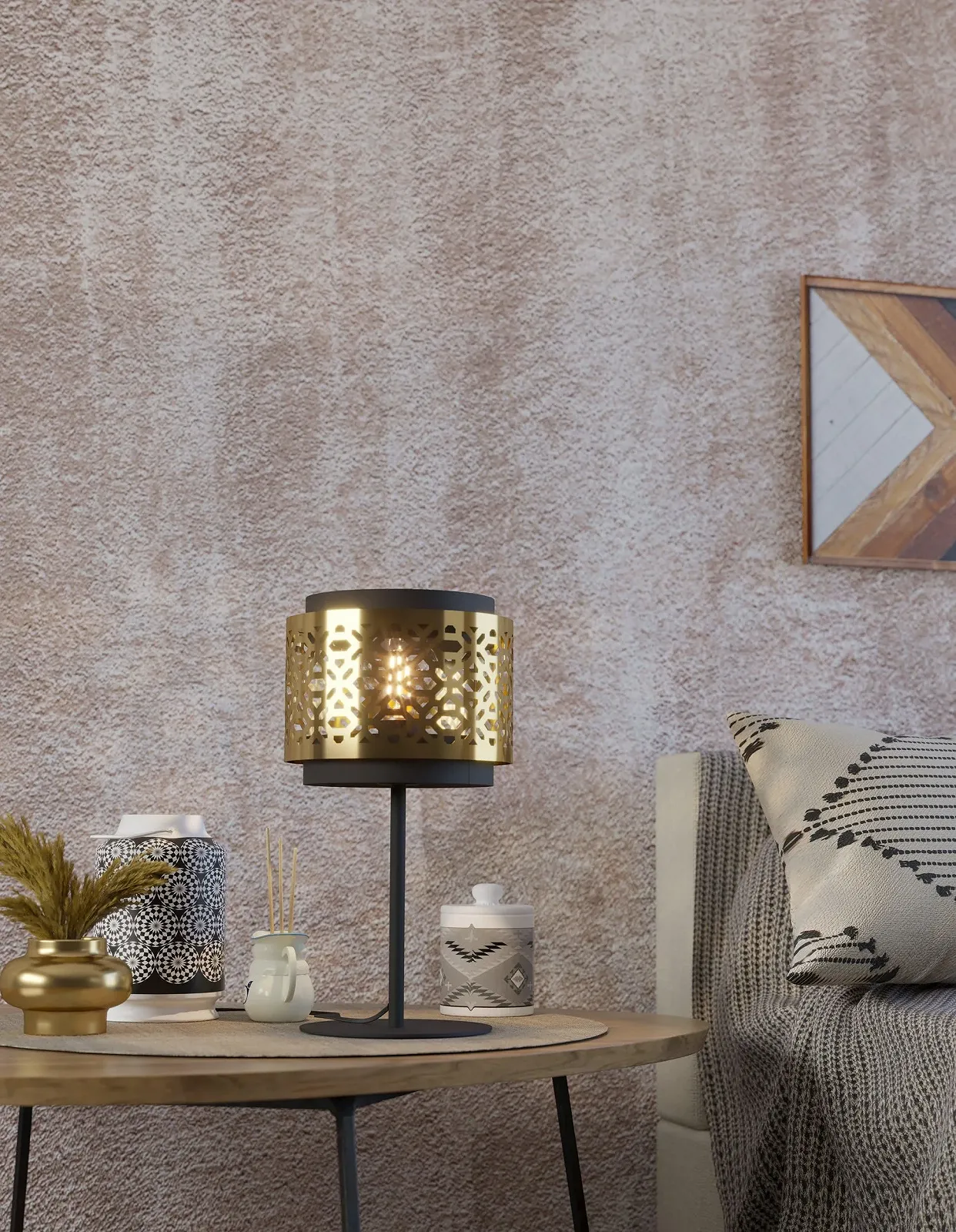 Настольная лампа EGLO Sandbach Металл Латунь E27 Черный Латунь, фото №3