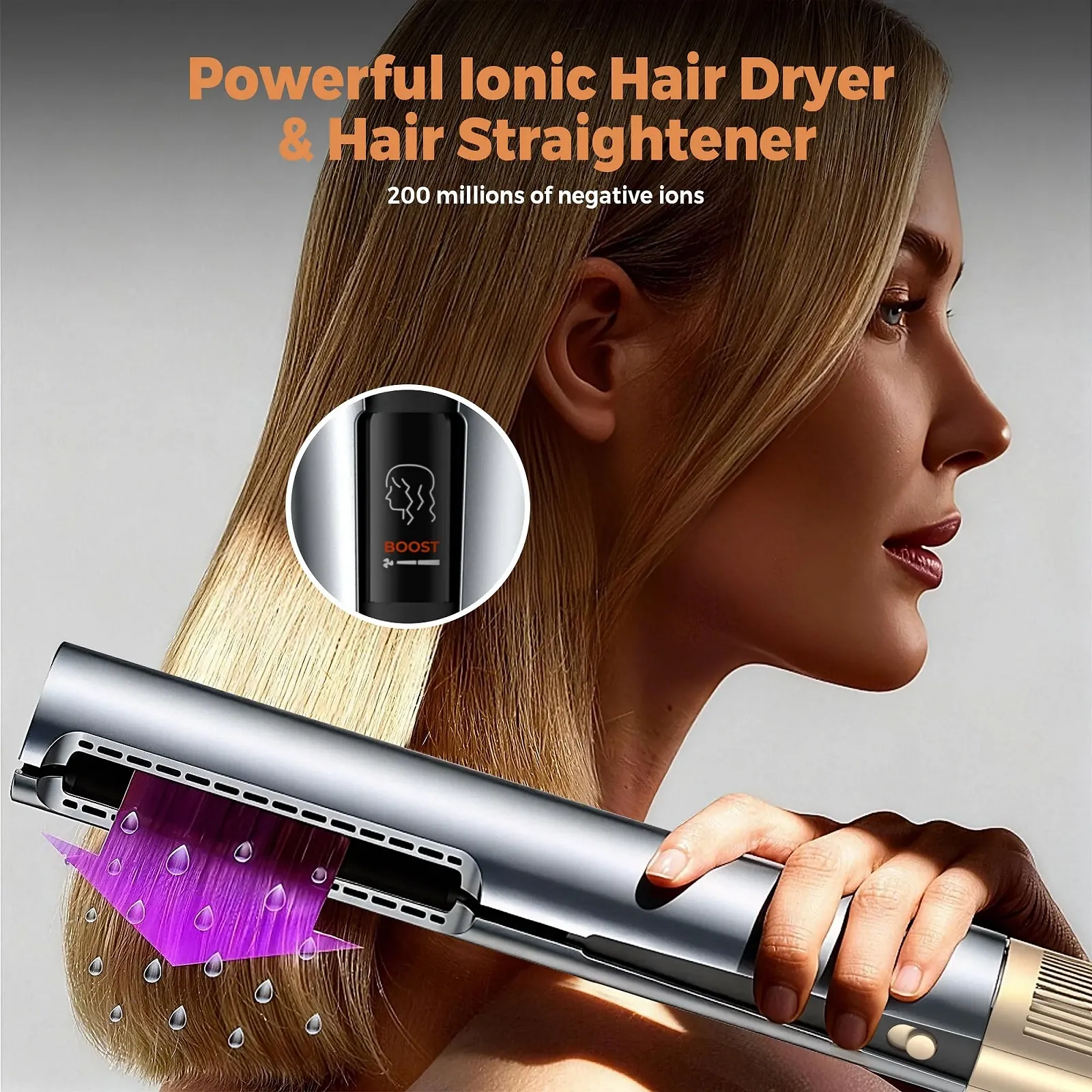 Повітряний випрямляч для волосся OKWRAP Іонний Фен Airstyler 80-160°C, фото №2