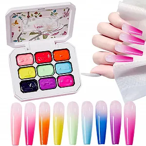 Гель Klopf Mihauuke для дизайна ногтей с градиентом, набор из 9 цветов для творческого маникюра - Фото 1