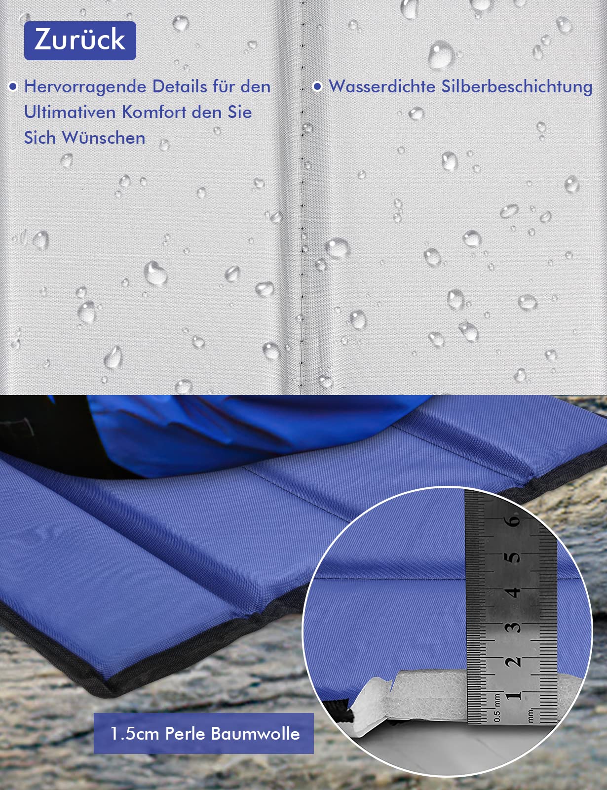 Подушка Awroutdoor Seat Mat 38 x 28 см Термопросадка Водонепроницаемая для детей Портативная для кемпинга, походов, пикников, стадиона, фото №7