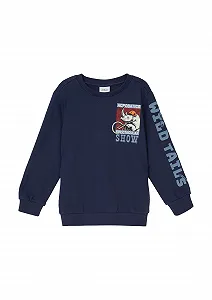 Джемпер s.Oliver Текстурований трикотажний з принтом на рукавах, спереду та ззаду - Фото 1