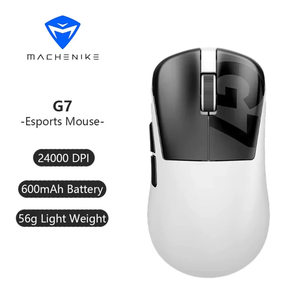 Мишь Machenike G7 24000DPI 1000Hz Wired/2.4G/Bluetooth White, фото №1