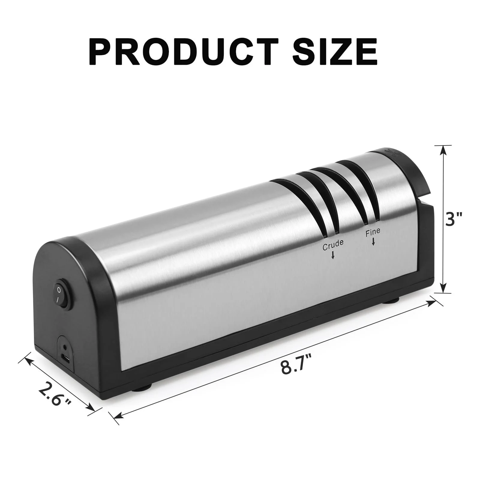 Електрична точилка для ножів NCONCO акумуляторна 2-ступінчаста нержавіюча сталь, фото №2