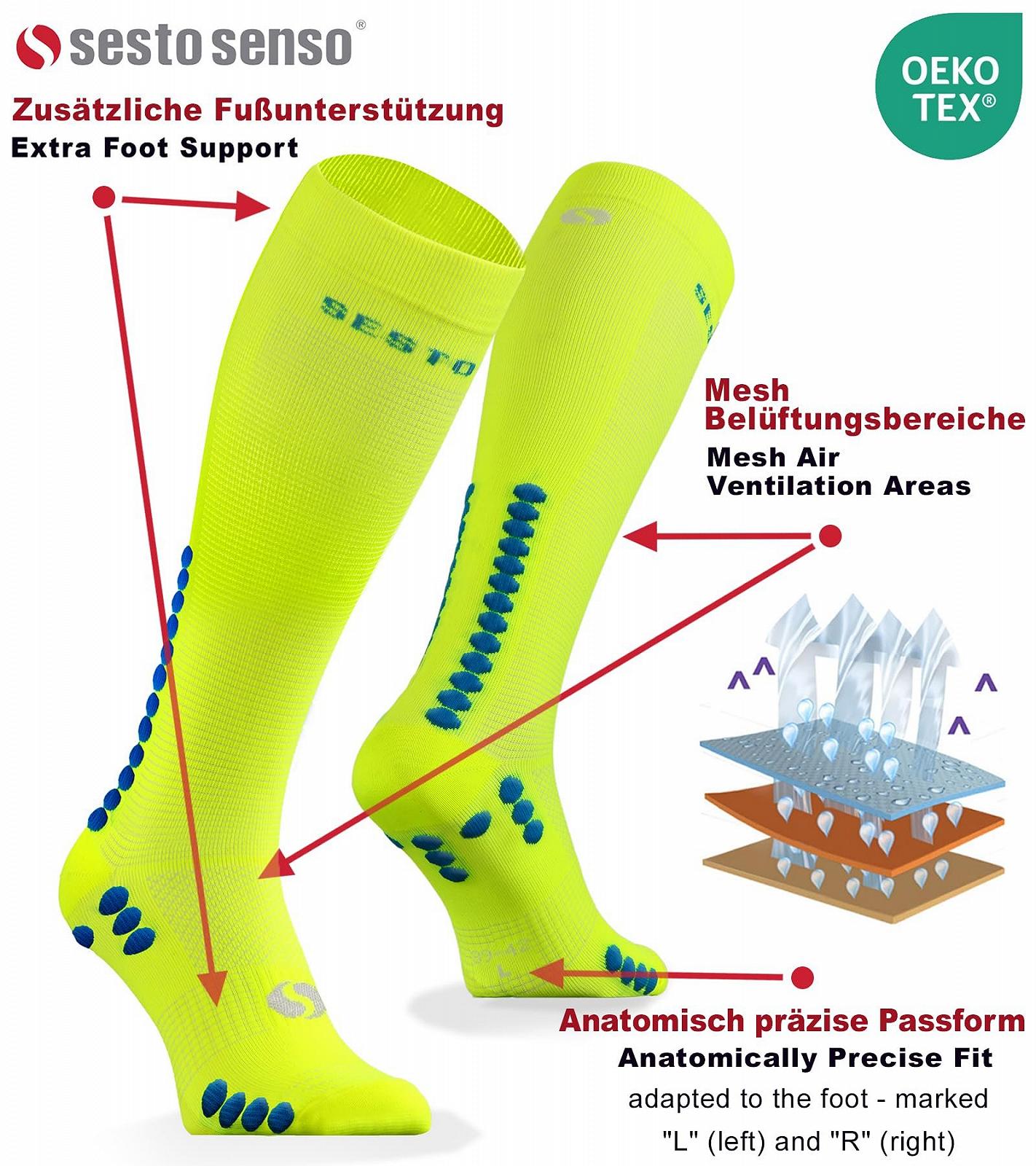 Компрессионные носки Sesto Senso Спортивные Цветные Высокие Спортивные Носки Гольфы для бега, фото №3
