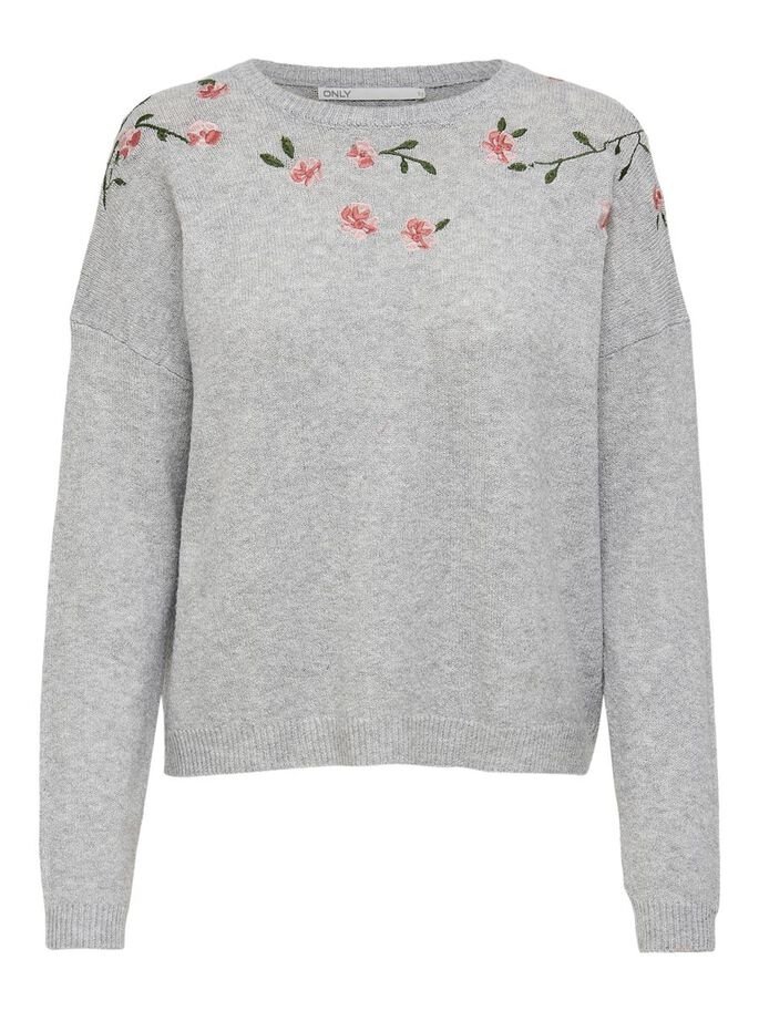 Пуловер ONLFIE LIFE L/S PULLOVER CC KNT 15232538-Light Grey Melange ONLY Сірий L, фото №3