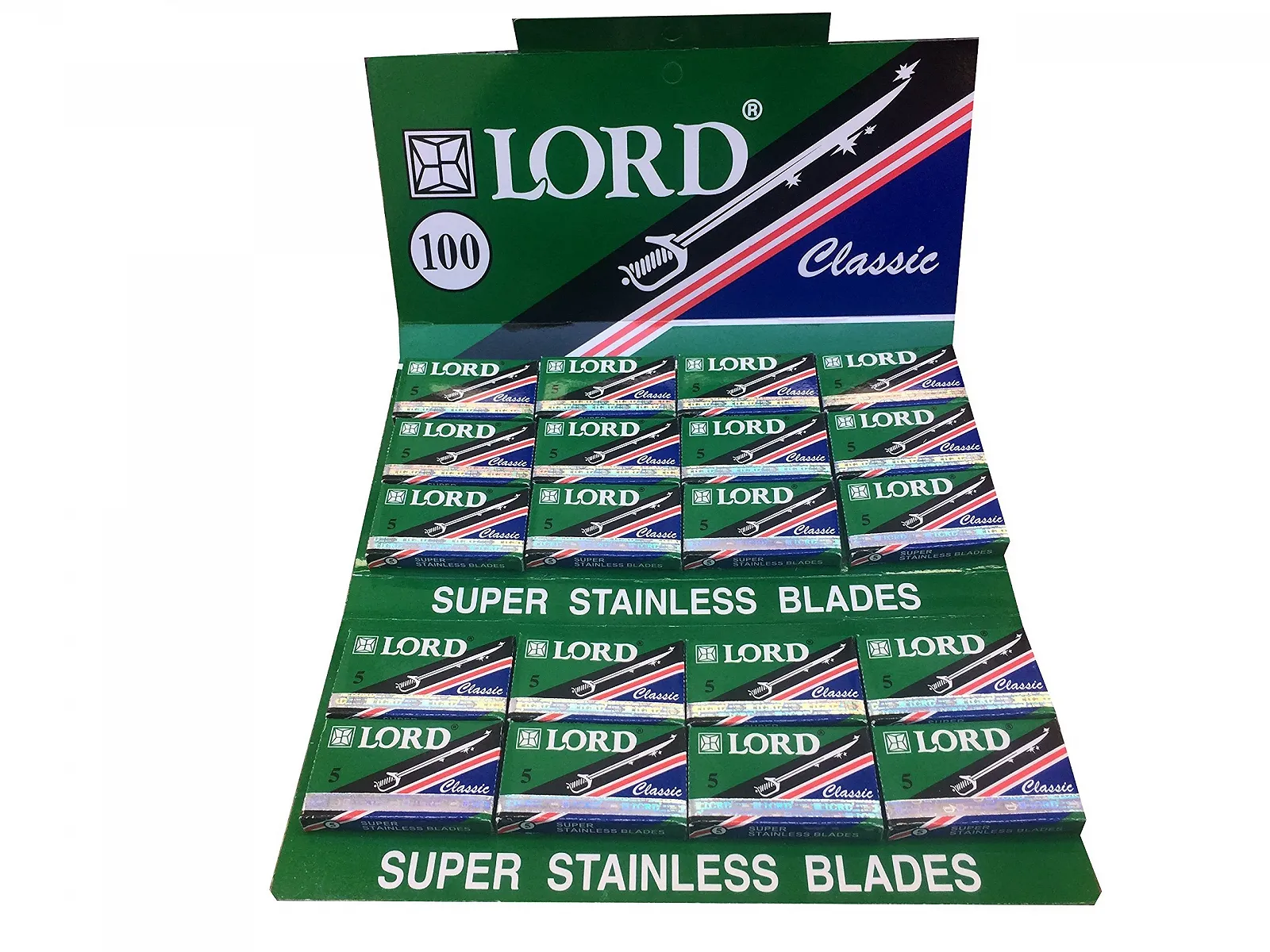 Лезвия для бритья Lord Classic Super Stainless 100 шт., фото №1 Лезвия для бритья Lord Classic Super Stainless 100 шт., фото №1