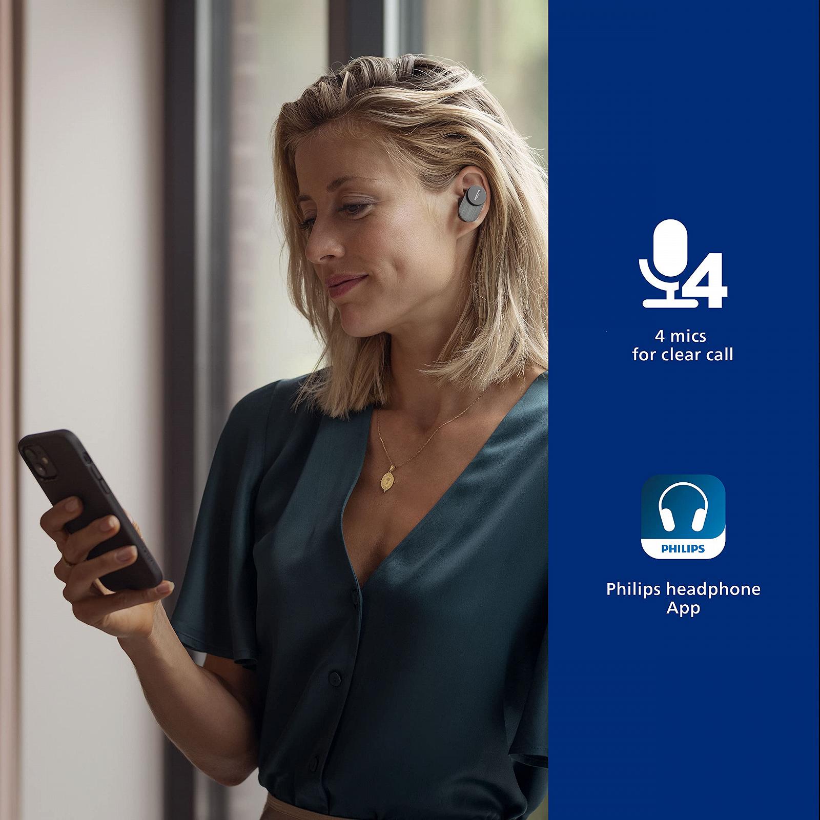 Навушники Philips Fidelio T1 True Wireless з активним шумозаглушенням Pro+, аудіофільська якість, чорні, фото №6