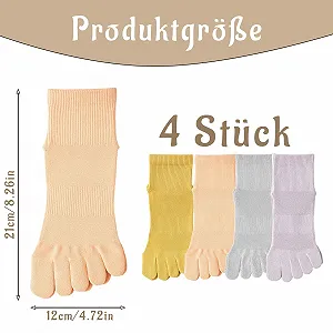 Жіночі шкарпетки для пальців ніг Бавовняні 4 пари Розмір 39-42 synthetic.ua - Фото 1