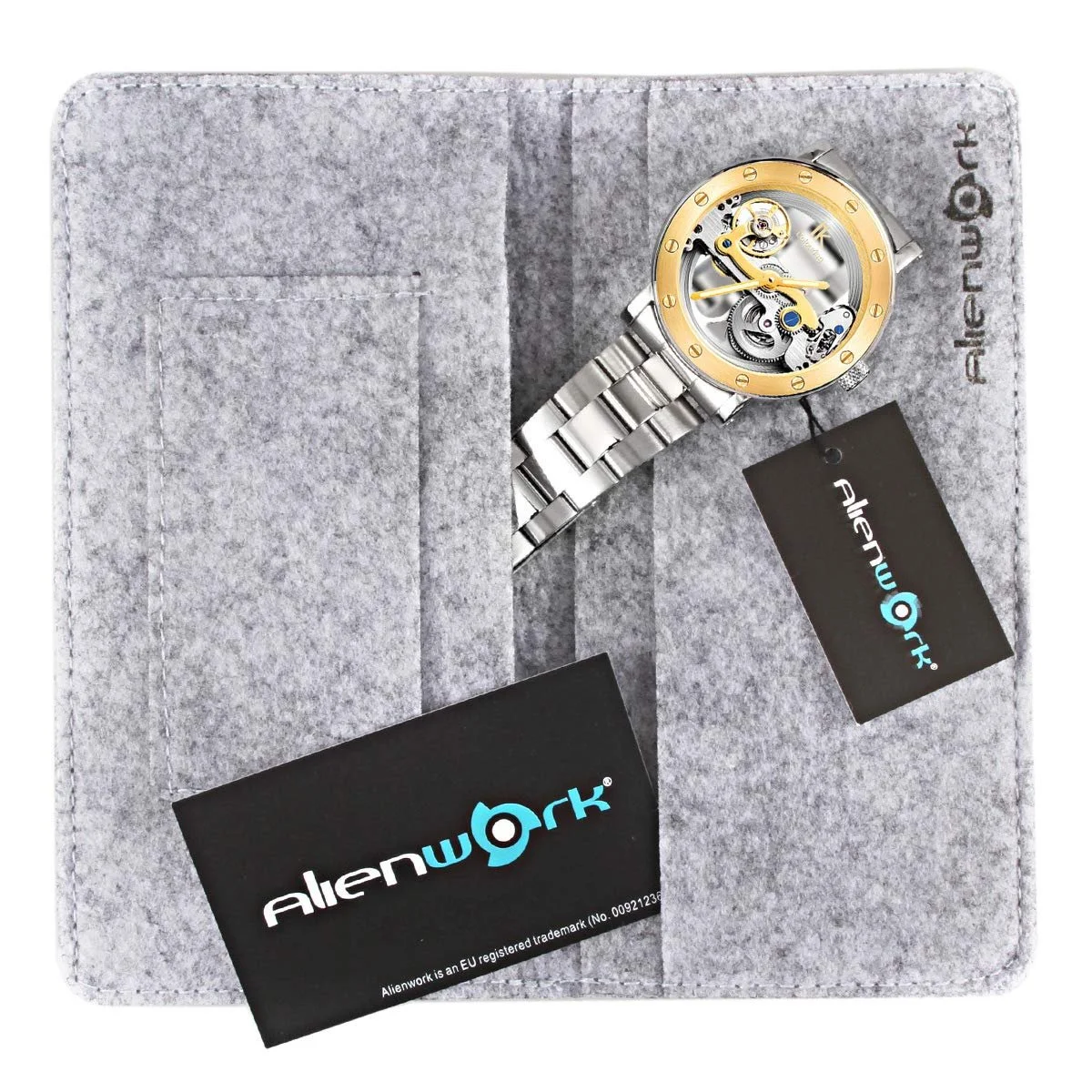 Автоматические часы Alienwork Серебристый Серебряно-золотой/серебряный/серебряный, фото №7 Автоматические часы Alienwork Серебристый Серебряно-золотой/серебряный/серебряный, фото №7