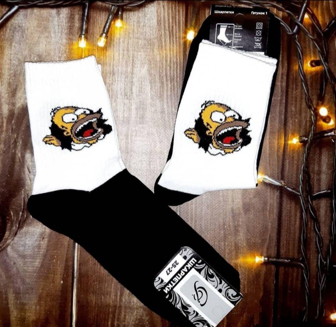 Чоловічі молодіжні шкарпетки високі демісезонні білі 39 - 44 розмір, фото №1