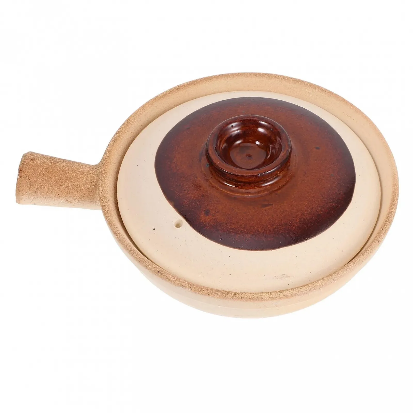 Ківш керамічний UKCOCO з кришкою, теракотовий глина, фото №1