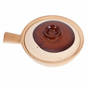 Кастрюля керамическая UKCOCO с крышкой, терракотовая глина - Фото 1