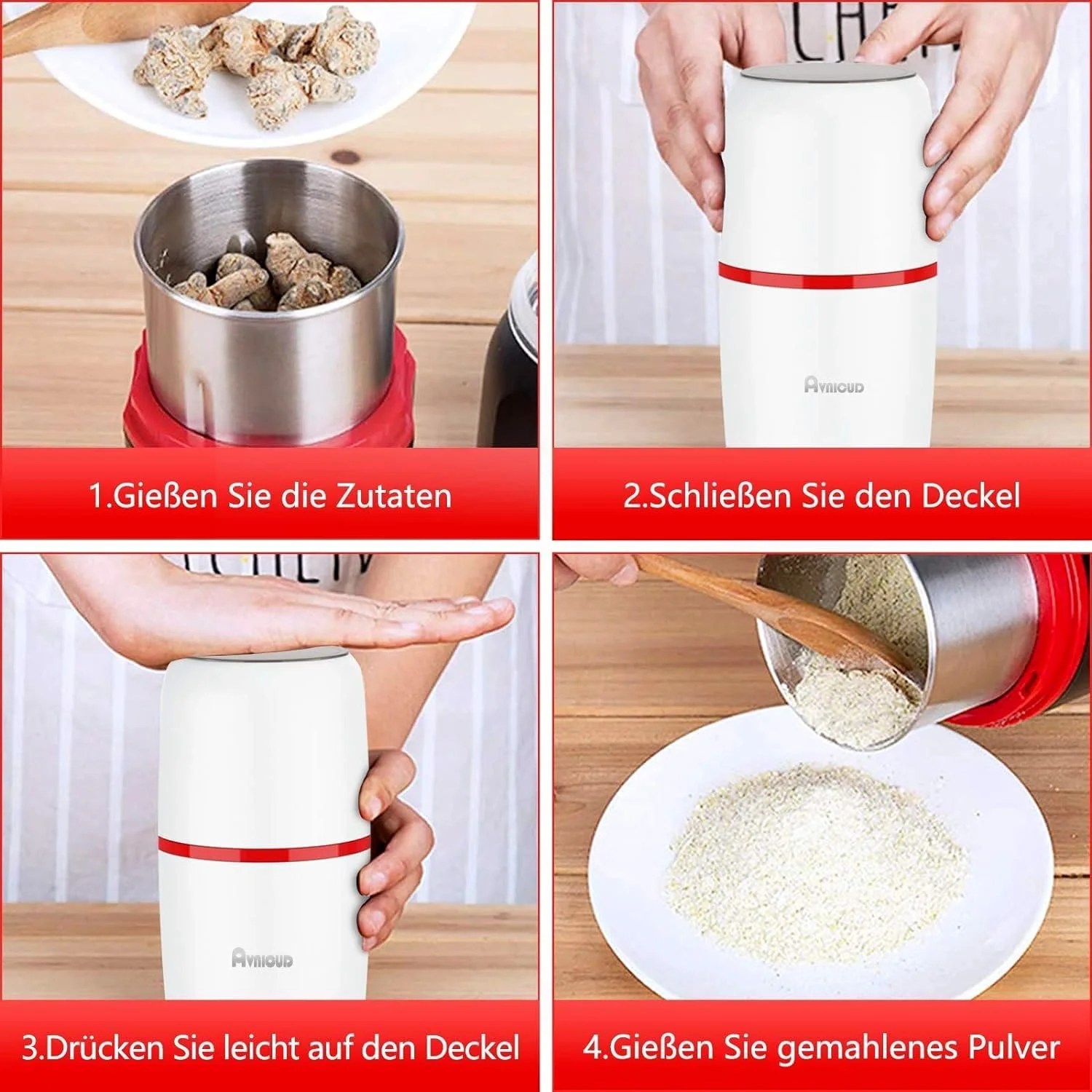 Кавомолка WAVATA Електрична 120 г Білий, фото №6 Кавомолка WAVATA Електрична 120 г Білий, фото №6