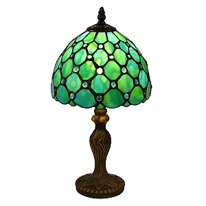 Настільна лампа Tiffany Retro Vintage Handcraft Glass Lampshade E27 LED Блакитна - Фото 1