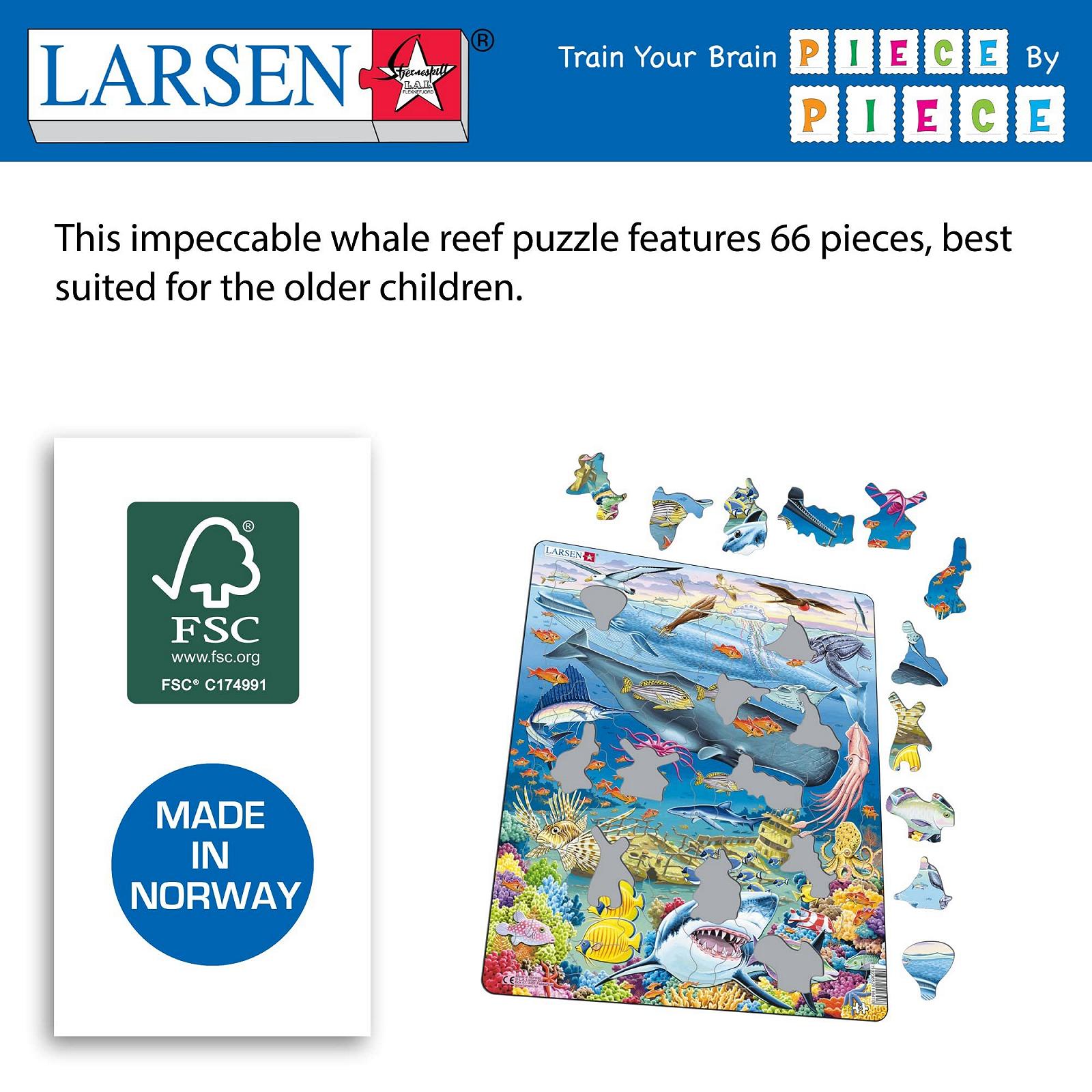 Пазл Larsen FH20 Whale Reef 66 деталей, фото №5