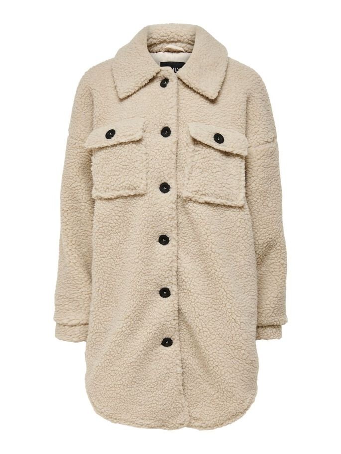 Куртка ONLY ONLNEWCAMILLA TEDDY SHACKET CC OTW 15228419-Oatmea Бежевый S, фото №3
