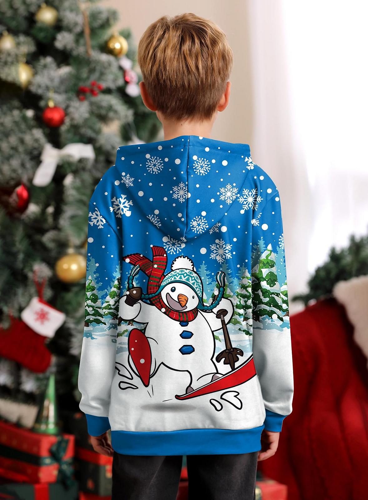 Худі BesserBay Різдвяний дитячий з довгими рукавами, капюшоном і кишенями, фото №5
