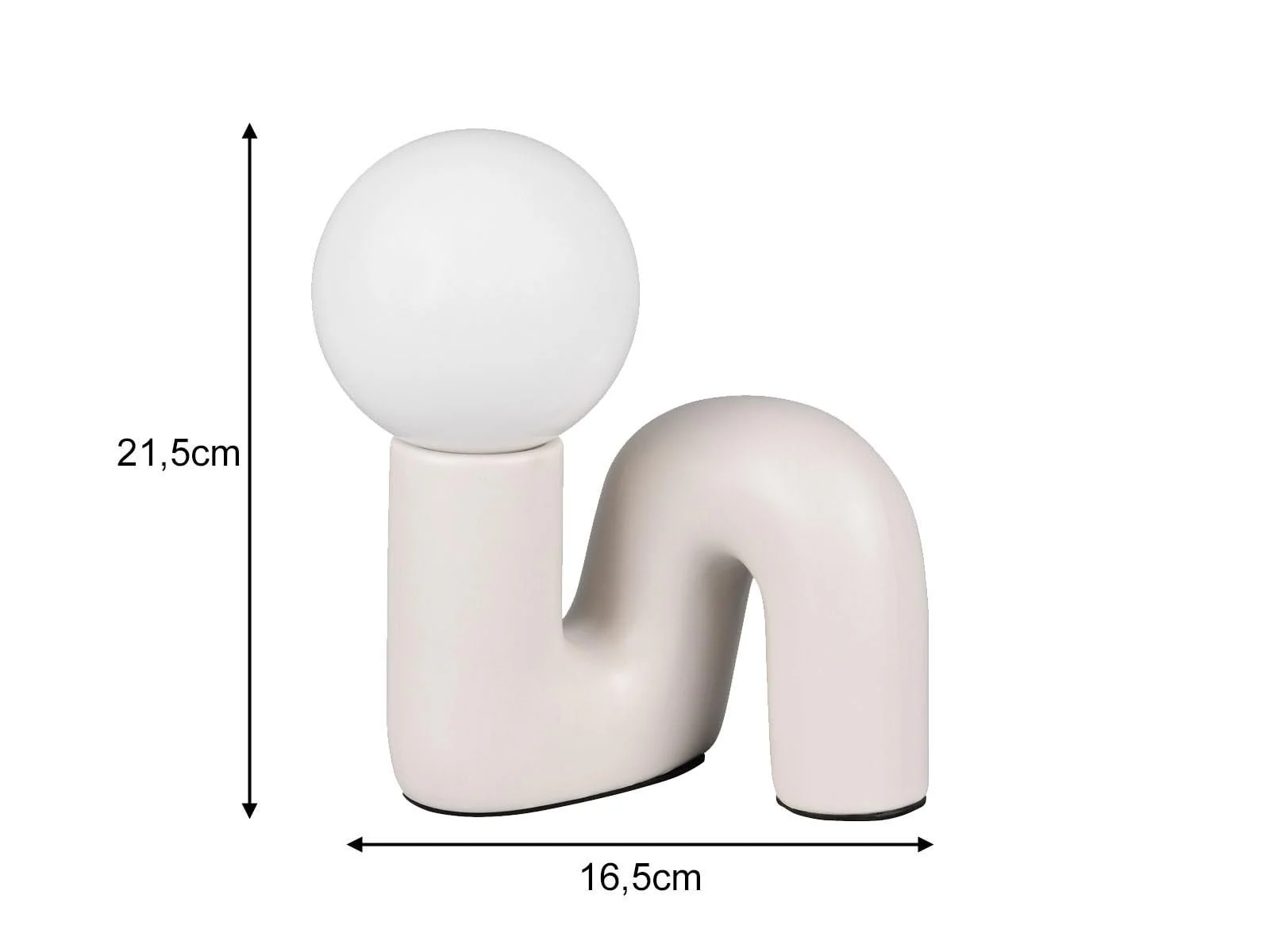 Настільна лампа meineWunschleuchte керамічна з білою скляною кулею Висота 21,5 см Сіра, фото №4