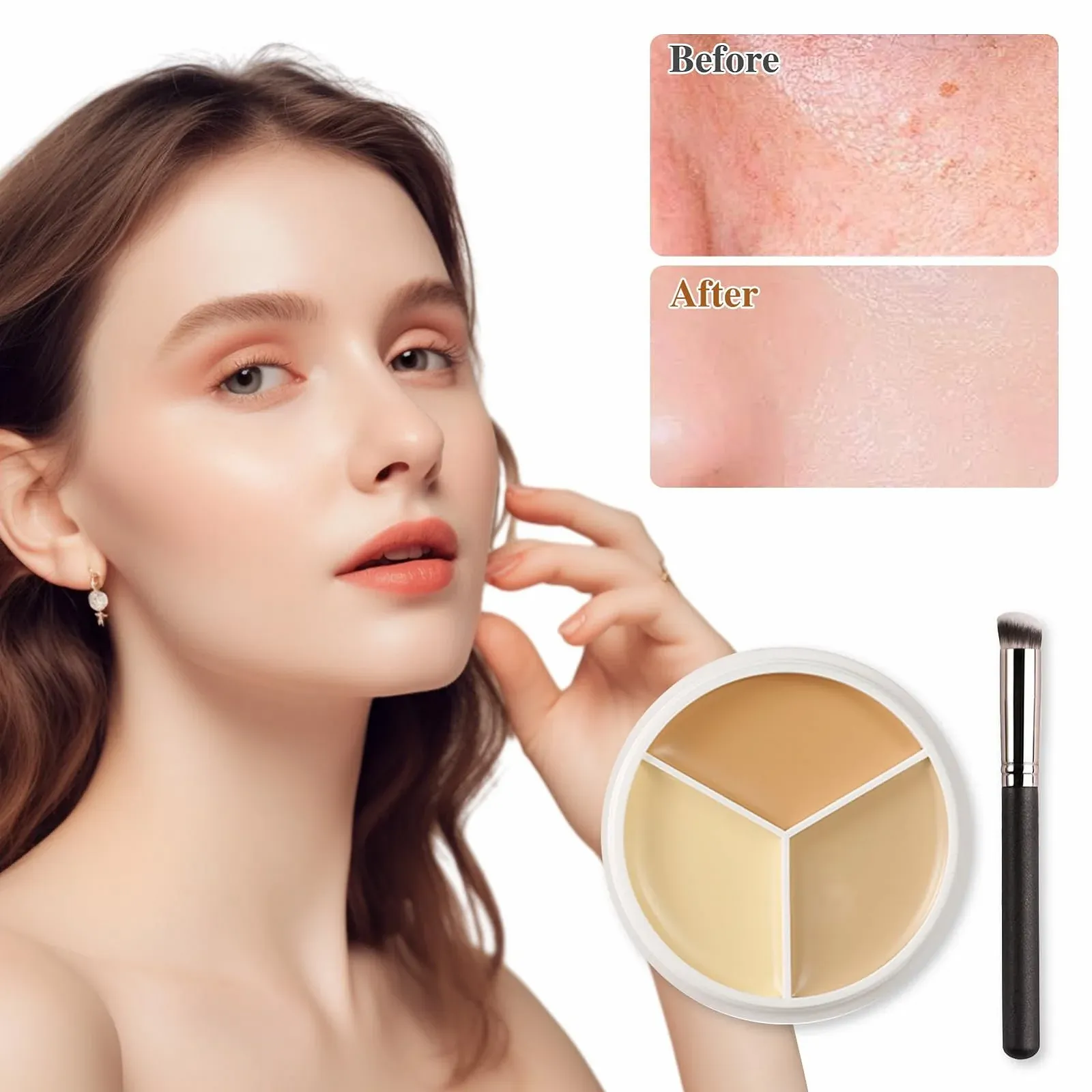 Консилер Tri-Colour Concealer Make-Up Повна палітра консилерів для корекції кольору, фото №6 Консилер Tri-Colour Concealer Make-Up Повна палітра консилерів для корекції кольору, фото №6