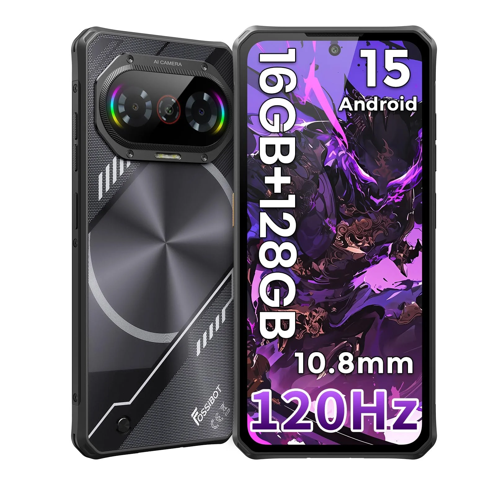 Захищений смартфон FOSSiBOT F114 6.67" Android 15 50+8 МП 12/128 ГБ IP68/IP69K NFC, фото №1