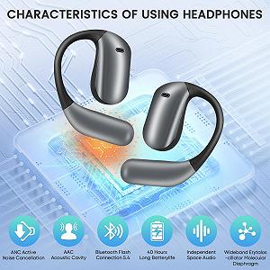 Наушники-переводчики AI с переводом в реальном времени ЖК-дисплей Bluetooth 5.4 synthetic.ua - Фото 1