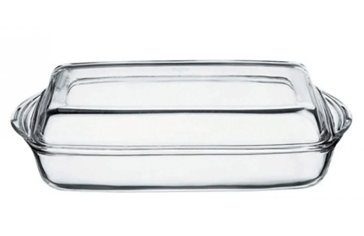 Форма для запікання Pasabahce Borcam 59009 2 предмети скляна з кришкою 33х19 см, фото №1