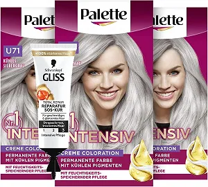 Купити Крем-фарба Palette Intensive Cream Coloration U71 Cool Silver Grey (3 x 115 мл) Сріблясто-сірий - Фото 1 Крем-фарба Palette Intensive Cream Coloration U71 Cool Silver Grey (3 x 115 мл) Сріблясто-сірий - Фото 1