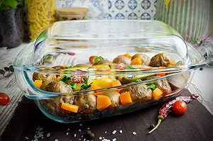 Скляна форма для запікання Sendez 4,1 л прямокутна з кришкою synthetic.ua - Фото 1