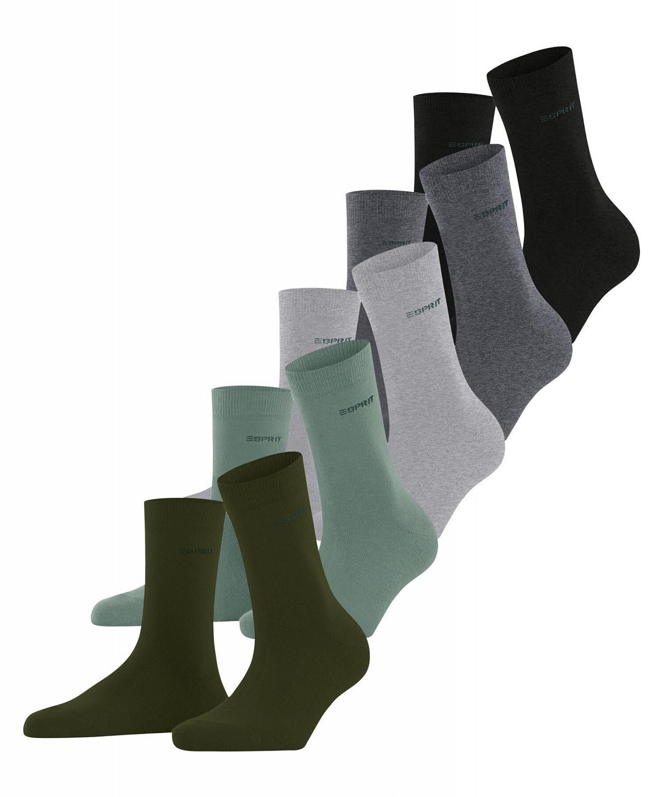 Шкарпетки ESPRIT Solid Mix Жіночі Дихаючі з органічної бавовни, посилені, міцні, набір 5 пар, фото №1