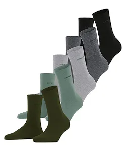 Шкарпетки ESPRIT Solid Mix Жіночі Дихаючі з органічної бавовни, посилені, міцні, набір 5 пар - Фото 1