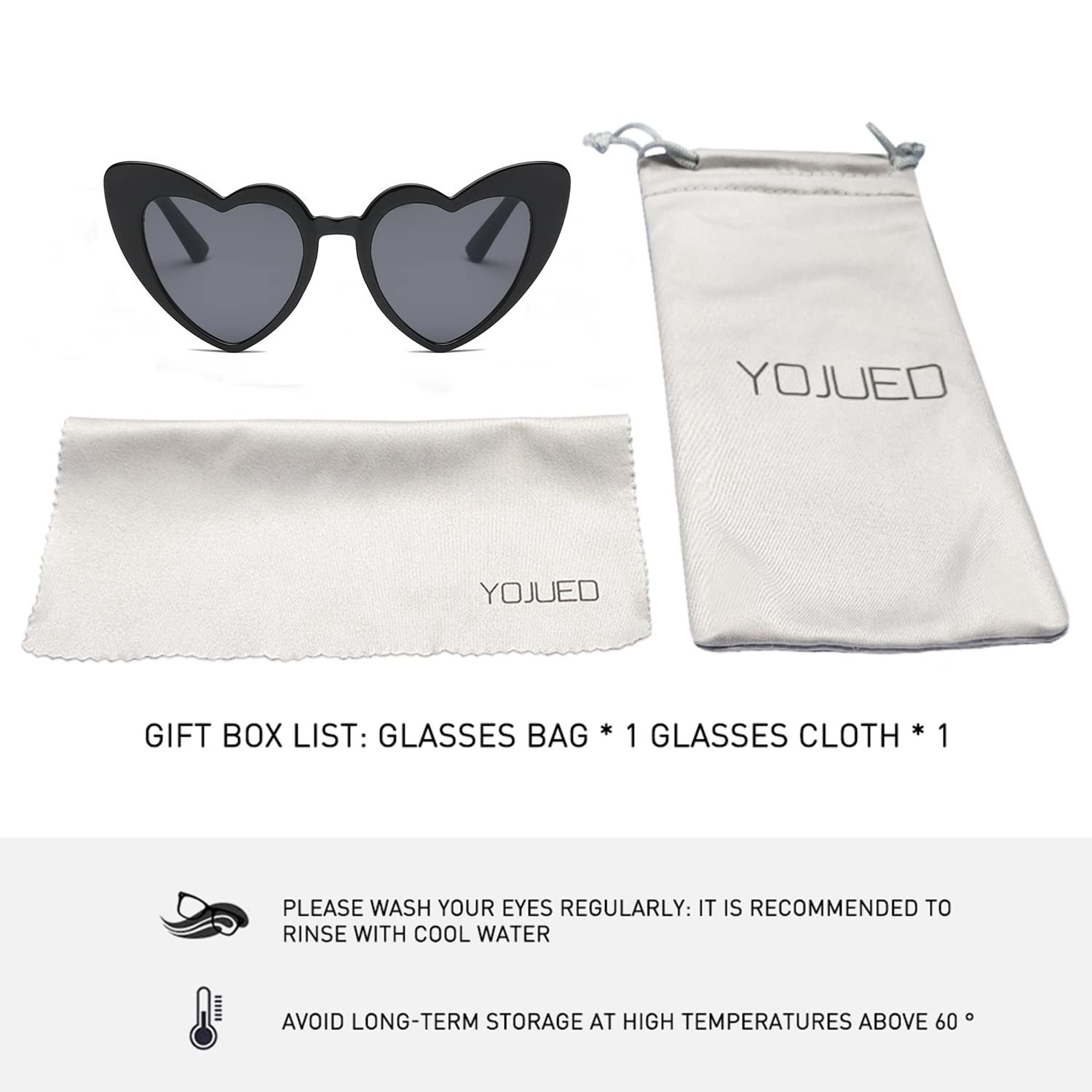 Сонцезахисні окуляри Серце Vintage Котячі Очі Любов Серце Форма UV400 Захист, фото №5