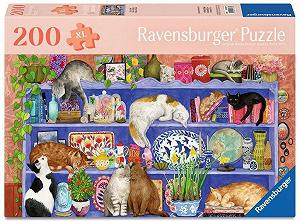 Пазл Ravensburger Feel Well & Puzzle Cats on the Shelf 12001367 200 деталей - Фото 1
