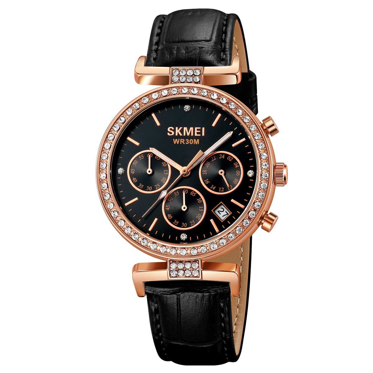 Годинник Skmei 2089RG Black, золото рожеве, фото №1